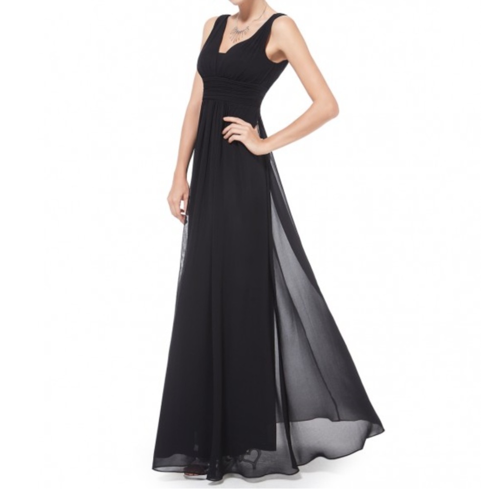 Black Chiffon Evening Gown Size 4